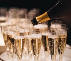 prosecco glazen en fles